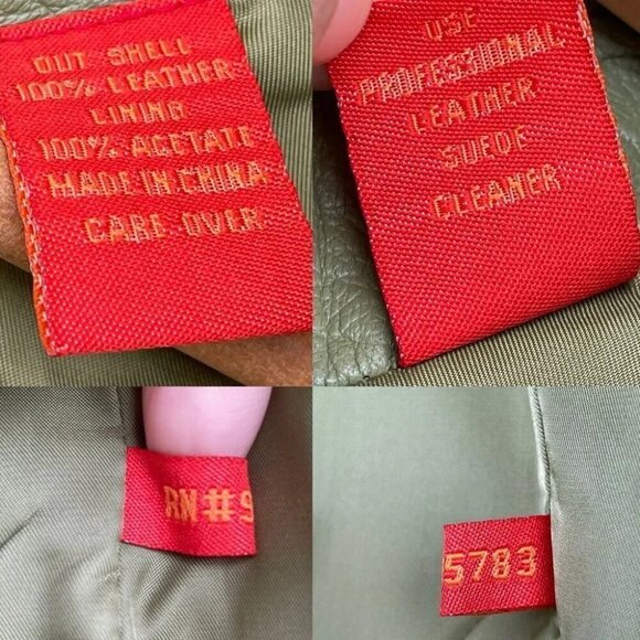 Elements by vakko olive green leather jacket large - Picture 11 of 11